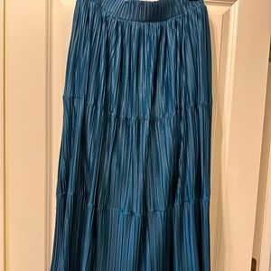 Blue tiered maxi skirt